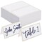 100 Pack Name Cards for Table Setting - Tent Place Cards with Gold Foil Border for Wedding, Banquets, Events, Reserved Seating (3.5 x 2 In)